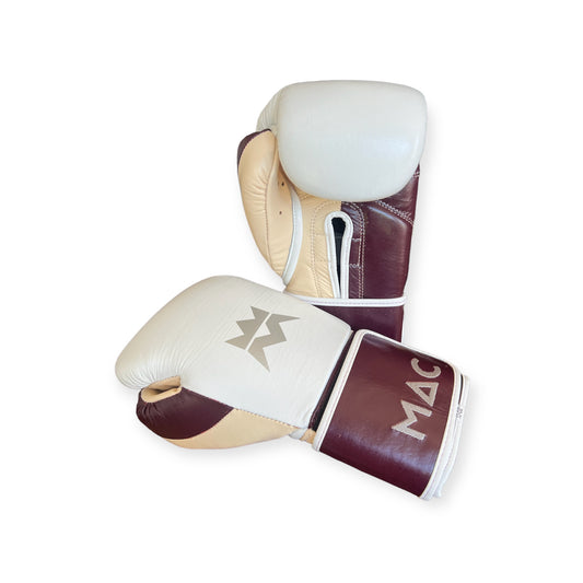 Mac-1 Velcro Boxing Glove Maroon & Beige