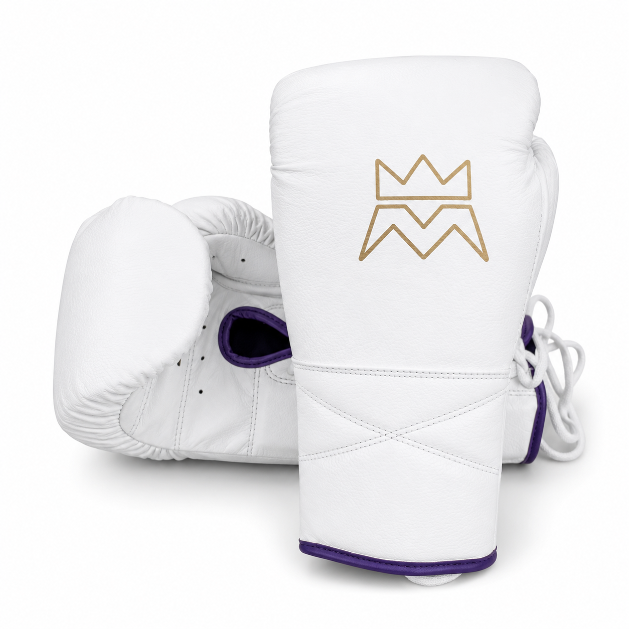 Sparring Kit White & Purple — Trenches gloves, headgear and wraps