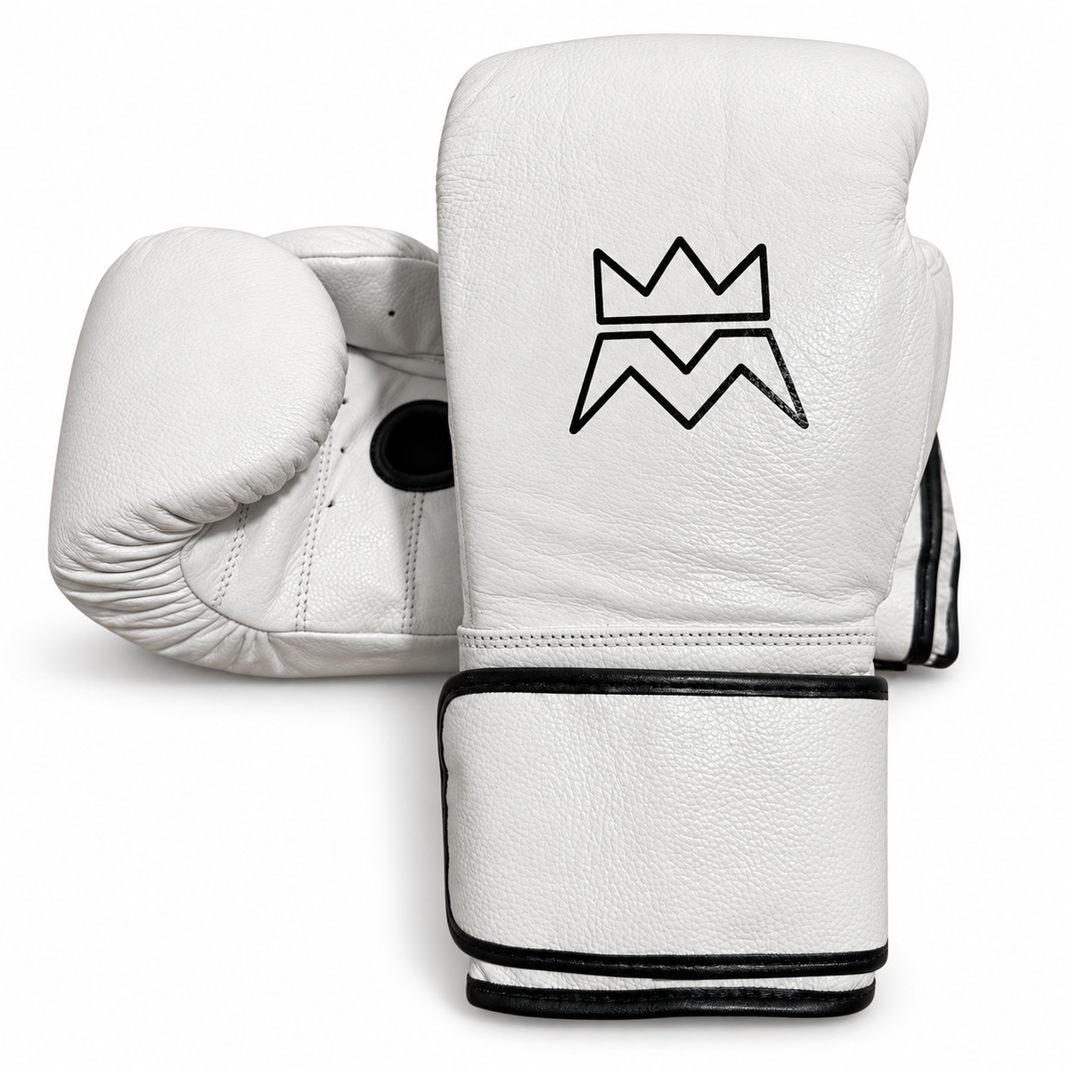 The Trenches Boxing Gloves White & Black, Velcro